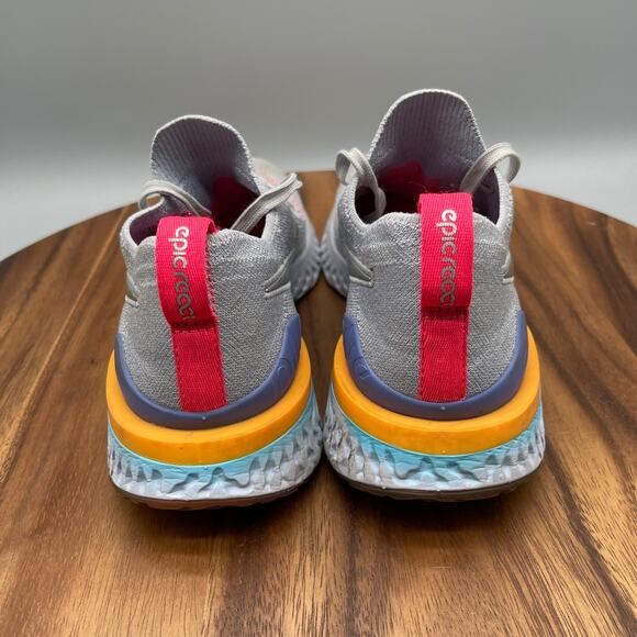 Nike Epic React Flyknit 2 Shoes Youth Boys 6.5Y Gray Running Comfort Walking Gym - Picture 4 of 8